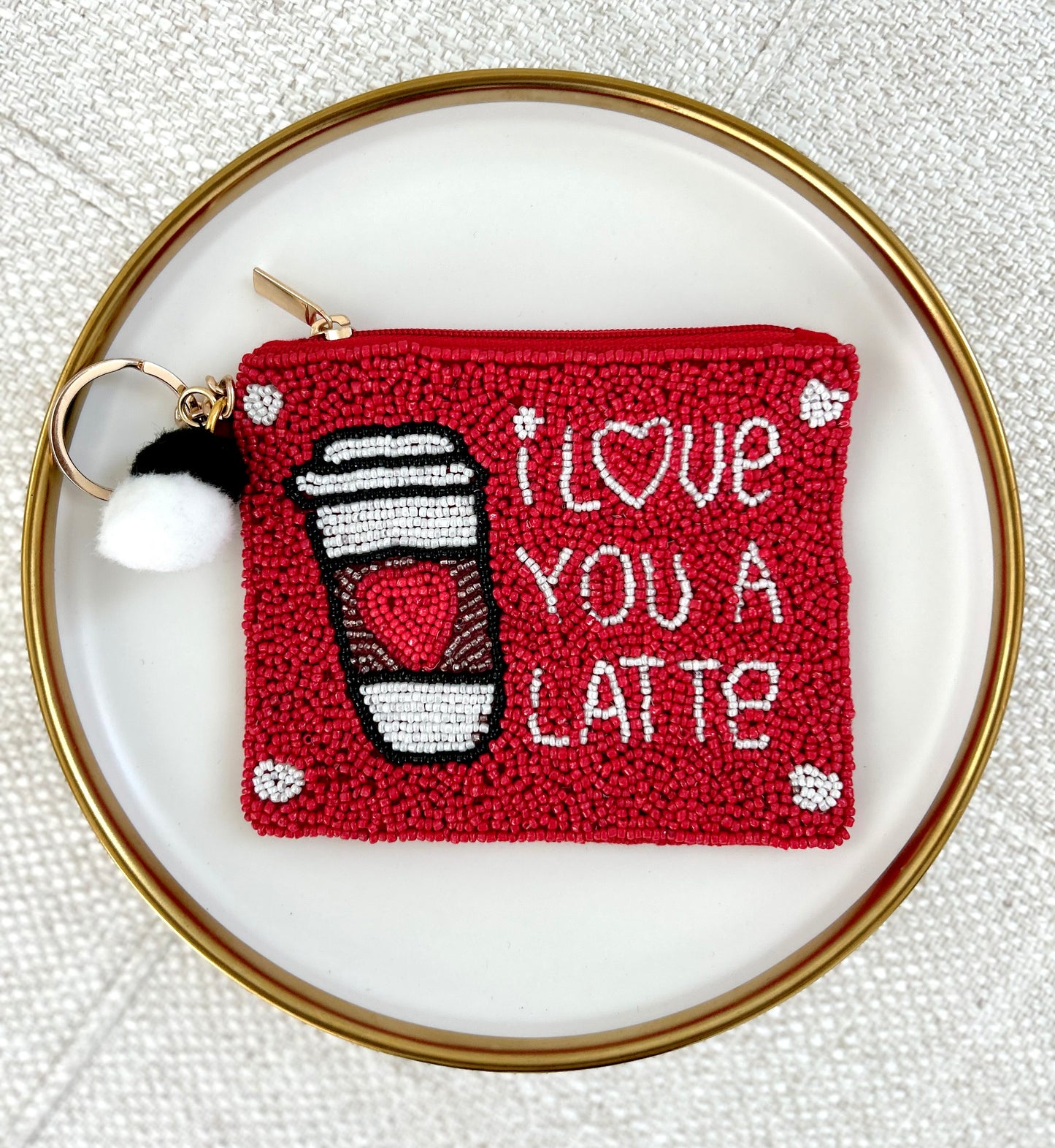 I love you a latte coin pouch